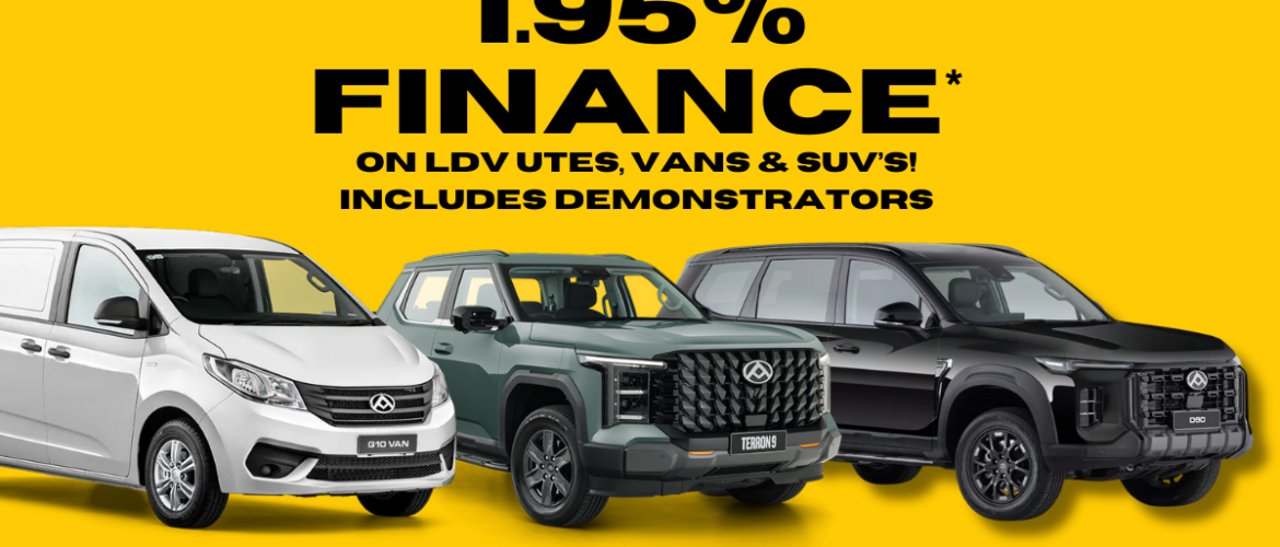 EXCLUSIVE 1.95% INTEREST p.a LDV FINANCE OFFER*!