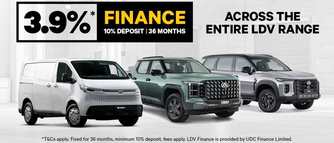 3.9% INTEREST p.a LDV FINANCE OFFER*!